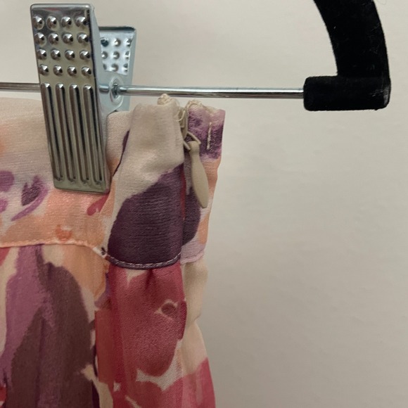 Zara Skirt Women M Pink Floral Pleated Midi A Line Cottagecore Romantic Femme - Picture 4 of 7